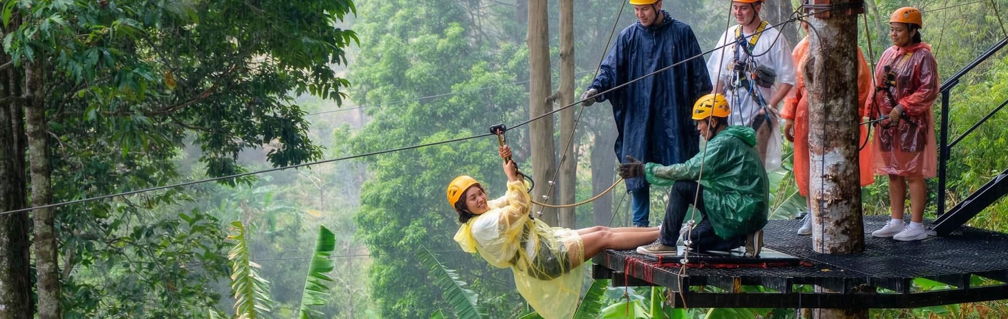 zipline in the rain koh samui
