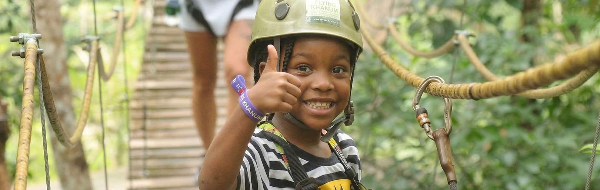 ziplining with kids koh samui